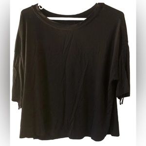 Adore Me XL Women’s Rayon Black Short Sleeve Formal Business Top Blouse Black